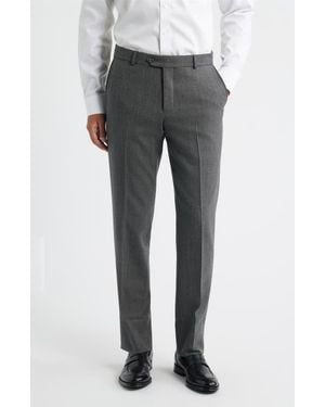Berle Covert Stretch Worsted Wool Twill Dress Pants - Gray