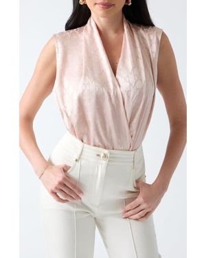 Marciano Hadil Burnout Monogram Satin Tank - White
