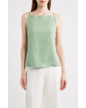 Theory Apron Linen Blend Tank - Green