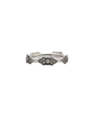 Armenta New World Scrollwork Diamond Sterling Stackable Ring - Metallic