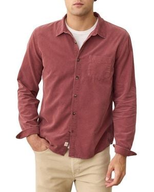 Marine Layer Lightweight Corduroy Button-Up Shirt - Red