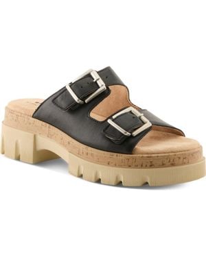 Spring Step Marbello Platform Slide Sandal - Metallic