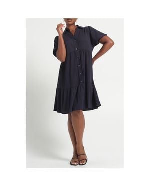 Estelle Abbigail Short Sleeve Tiered Dress - Blue