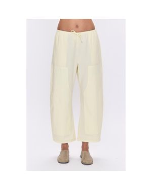 Pistola Theo Stretch Cotton Ankle Drawstring Pants - Natural