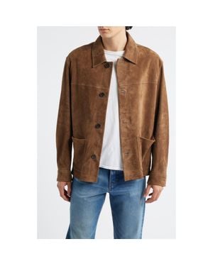 FRAME Suede Chore Coat - Brown