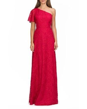 JS Collections Anastasia Single Flutter Sleeve Gown - Red