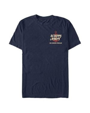 Stranger Things Scoops Ahoy Ice Cream Parlor Graphic T-Shirt - Blue