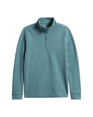 Vineyard Vines Kids' Saltwater Stripe Quarter Zip Sweatshirt - Blue