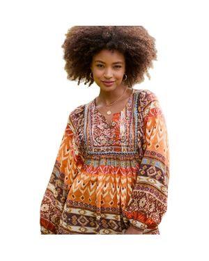 Joe Browns Blouson Sleeve Beaded Tunic - Orange
