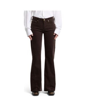 7 For All Mankind Dojo Tailorless Twist Seam Flare Corduroy Pants - Black