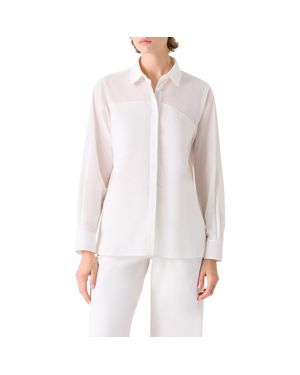 Akris Polygon Cotton Voile Button-Up Shirt - White