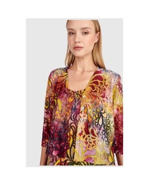 Alembika Kaleidoscope Cropped Cardigan - Pink
