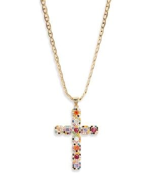 VIDAKUSH Fantasy Cross Necklace - Metallic