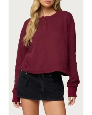 Edikted Deni Henley Shirt - Red