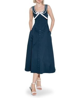 FREEMARKET Sleeveless Fit & Flare Midi Dress - Blue