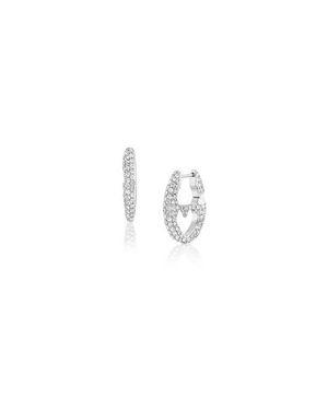 Sheryl Lowe Diamond Puffy Heart Mariner Link Hoop - Multicolor