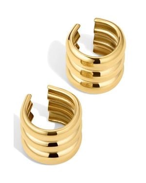 Luv Aj The Ridged Positano Set Of 2 Ear Cuffs - Metallic