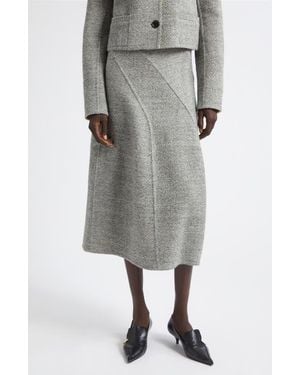Proenza Schouler Gaelle Double Face Melange Midi Skirt - Gray