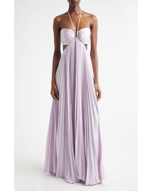 A.L.C. Moira Pleated Cutout Maxi Dress - Purple