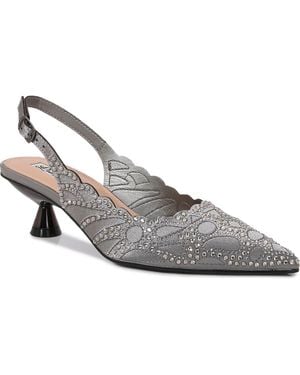 Lady Couture Scallop Top Line Slingback Pump - Gray