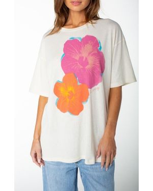 Roxy Flower Glow Oversize Cotton Graphic T-Shirt - Multicolor