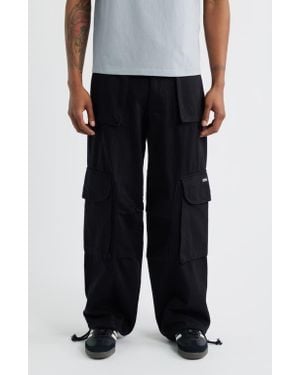Criminal Damage Montreal Cotton Twill Cargo Track Pants - Black