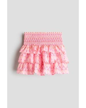H&M Tiered Cotton Skirt - Pink