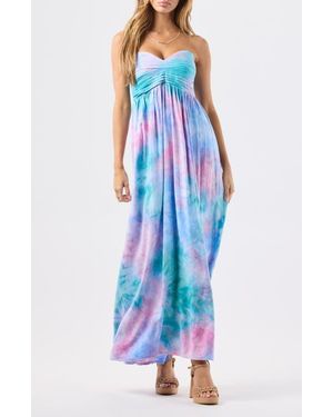 Tiare Hawaii Shawna Strapless Maxi Dress - Blue