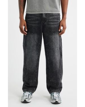 Criminal Damage Mercer Double Knee Cotton Denim Carpenter Pants - Gray