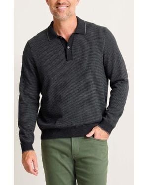 Tommy Bahama Coolside Texture Polo Sweater - Gray