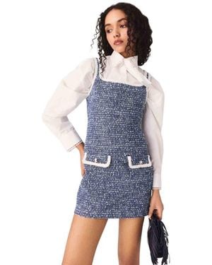 Maje Short Tweed Dress - Blue