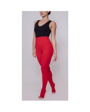 LAS Loungewear Com-Pressi-On Me Jet Lag Legging - Red
