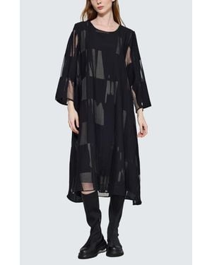 Luukaa Avalora Organza Double Layer Dress - Black