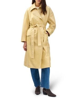 Rag & Bone Rue Leather Trench Coat - Natural