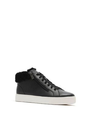 Frankie Miles Genuine Shearling Lined Sneaker - Black