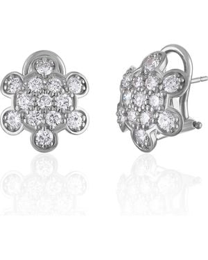 Mindi Mond Turtle Back Diamond Pavé Stud Earrings - Metallic