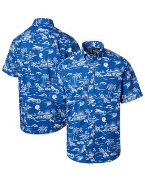 Reyn Spooner New England Patriots Throwback Kekai Print Button-Up Shirt - Blue