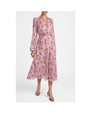 Santorelli Amal Long Sleeve Midi Dress - Pink