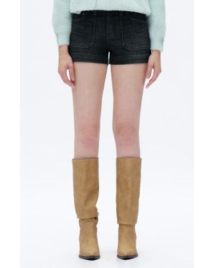 Bayeas Mid Rise Denim Shorts - Black