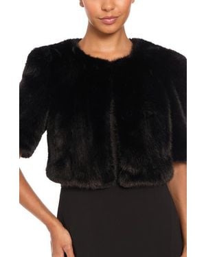 Maggy London Faux Fur Crop Jacket - Black