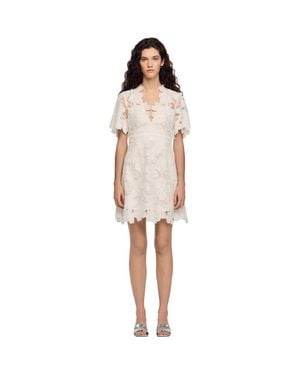 Sandro Flower Print Short Dress - Natural