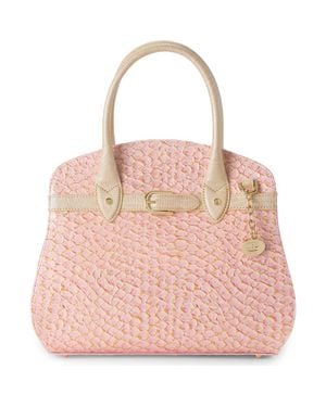 Brahmin Rosetta Embossed Leather Satchel - Pink