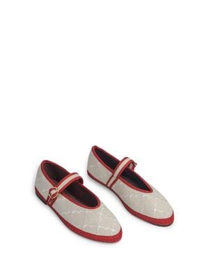 Flabelus X Roller Rabbit Jena Embroidered Mary Jane Flat - Brown