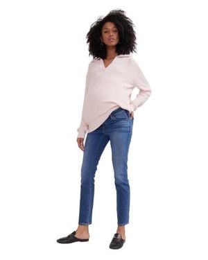 Hatch Collection The Slim Maternity Jean - Blue