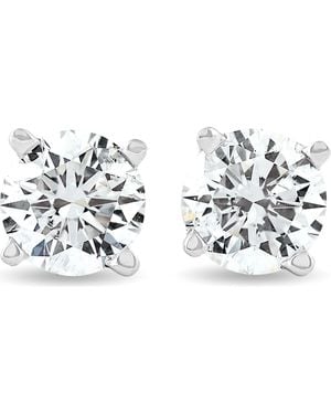 Bliss Diamond Certified 1 Ct Tw Diamond Studs 14K Screw Back Earrings - Metallic