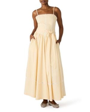 Steve Madden Emma Tie Waist Sleeveless Maxi Dress - Natural