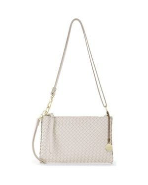 The Sak Vita Hand Woven Leather Crossbody Wristlet - Gray