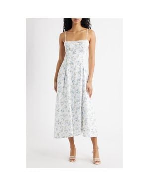 Reformation Pomona Sleeveless Linen Midi Dress - White