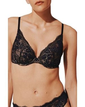 Thirdlove All Day Lace Push-Up Underwire Bra - Black
