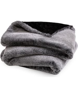 Bare Home Faux Fur Throw Blanket - Gray
